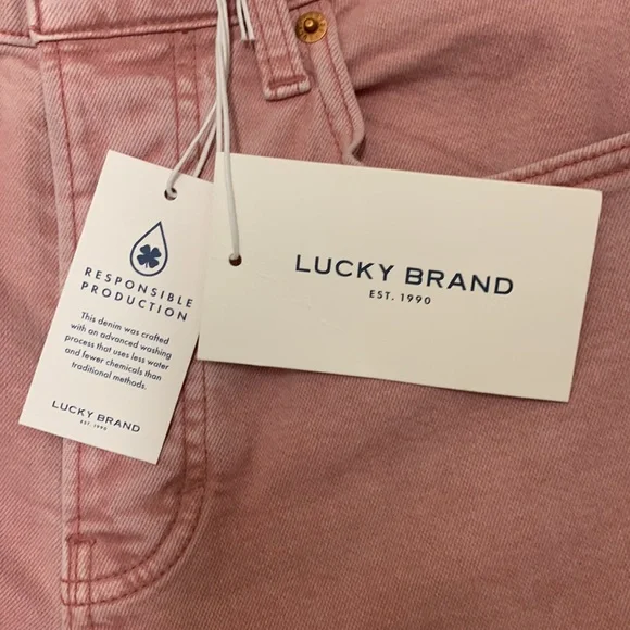 New With Tags Lucky Brand 90s Loose High Rise Crop Comfort Stretch Jeans In Pink - Picture 9 of 13